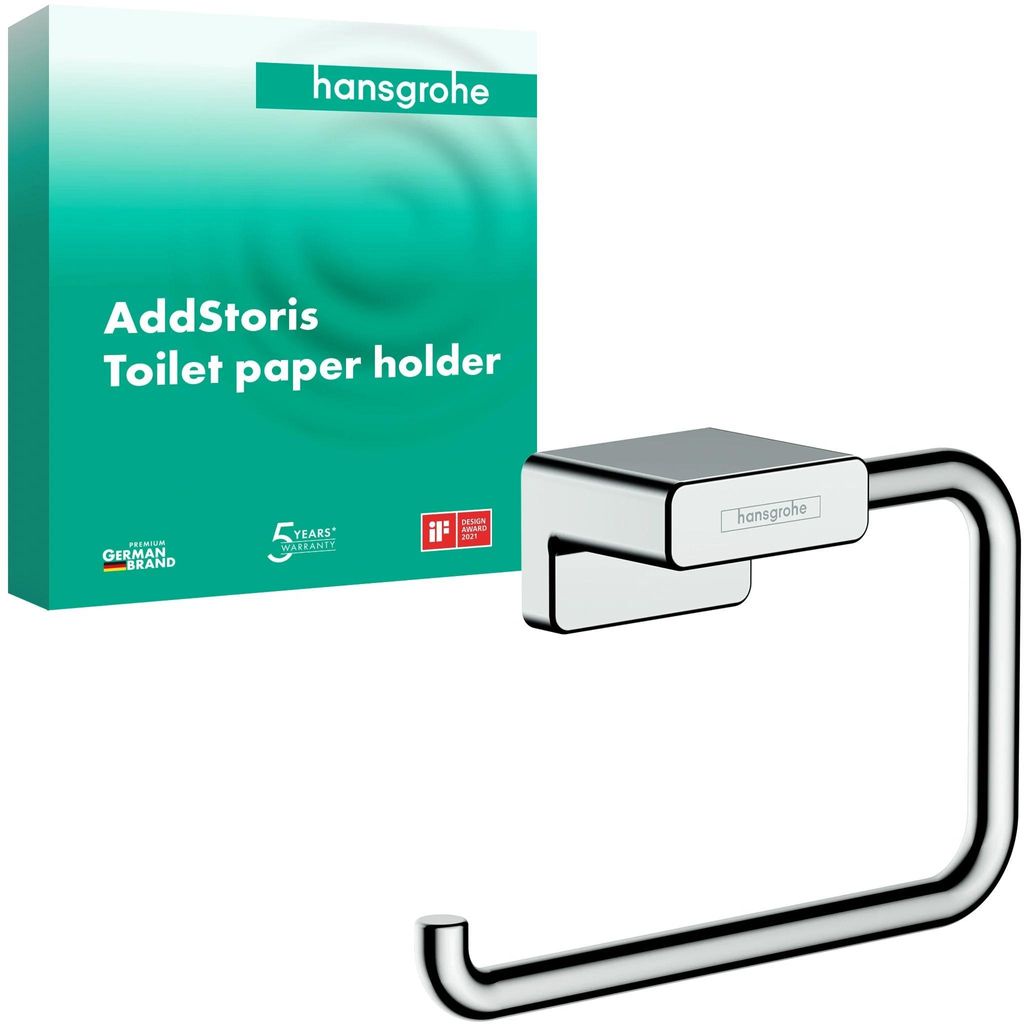 hansgrohe Toilettenpapierhalter, AddStoris Q, 40×40×77mm, Produktbild 