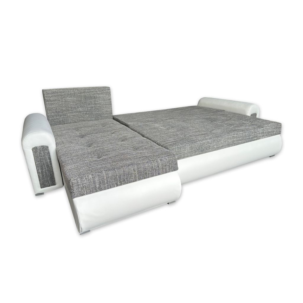 Relax-Ecksofa mit Schlaffunktion und Bettkasten in grau und Produktbild 5