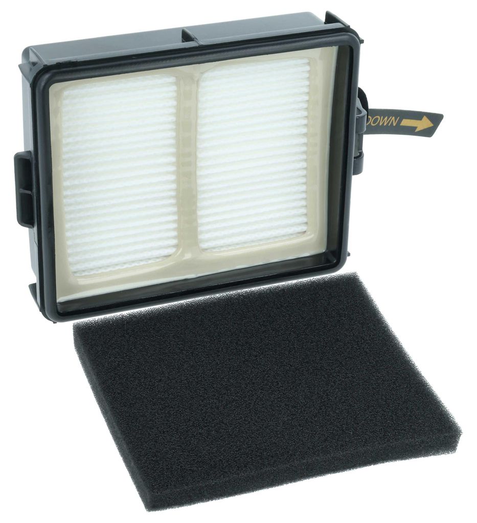 vhbw Staubsaugerfilter kompatibel mit Shark Detect Pro IW3111C, IW3120, IW3120C Staubsauger - Kombifilter (Vorfilter + HEPA-Filter) Schwarz Weiß