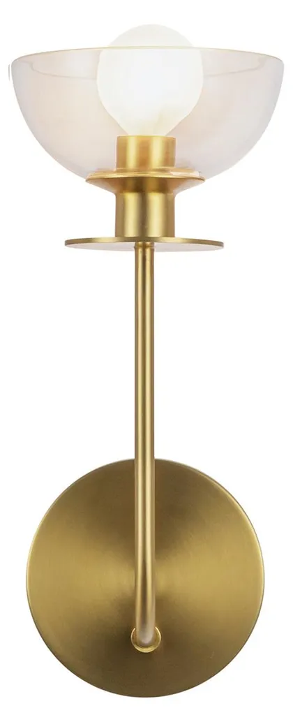 Applique Elstead Sylvia Or Brossé avec Diffuseur en Verre Cannelé E14