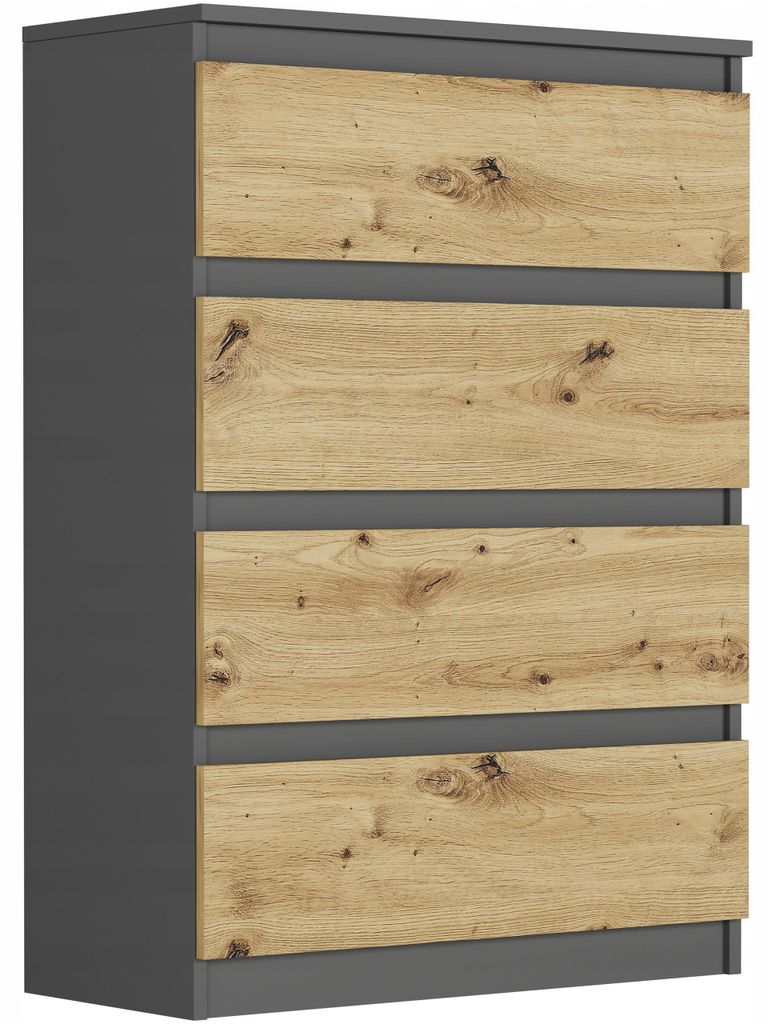Komoda 70 cm 4 zásuvky skříňka FRAMIRE R-4 antracit mix Obrázek produktu 