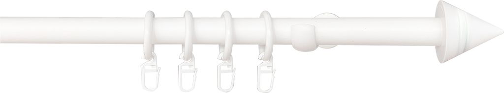 SN Deco Gardinenstange Como, 1-läufig, matt-weiss, Ø20 mm, inkl. Zubehör, 240 cm Fixmaß