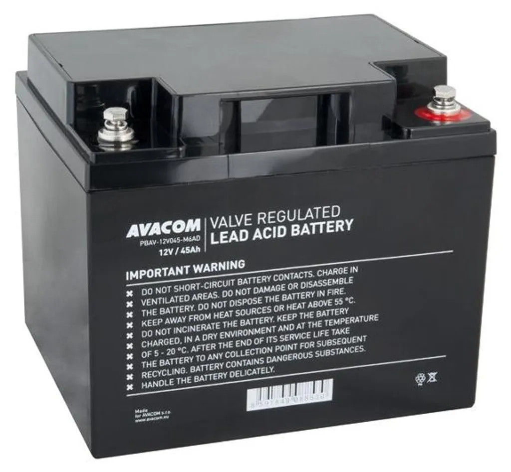 Batterie à Décharge Profonde 12V 45Ah Avacom pour Stockage Solaire