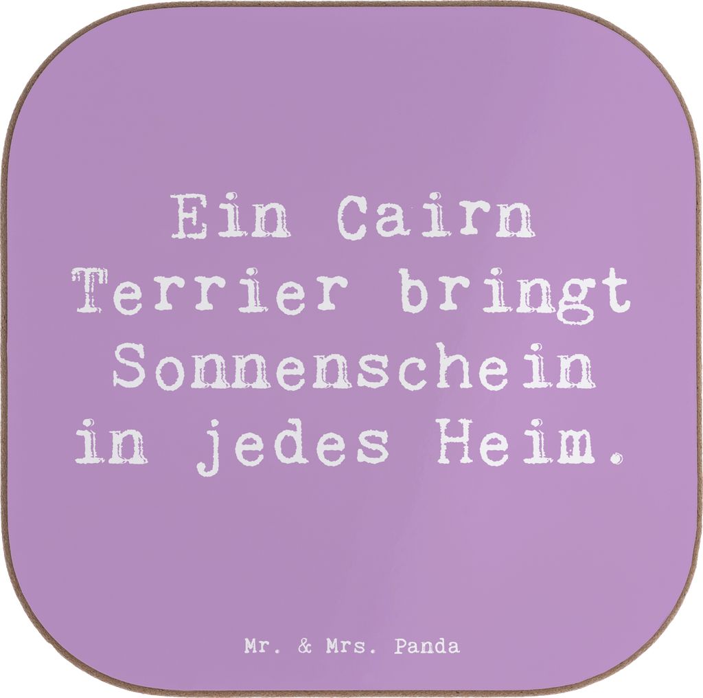 Mr. & Mrs. Panda Tassenuntersetzer Spruch Cairn Terrier Glück - Lavendeltraum - Geschenk, Familienhund, neugierig, Hunderasse, Holzuntersetzer, Sp...