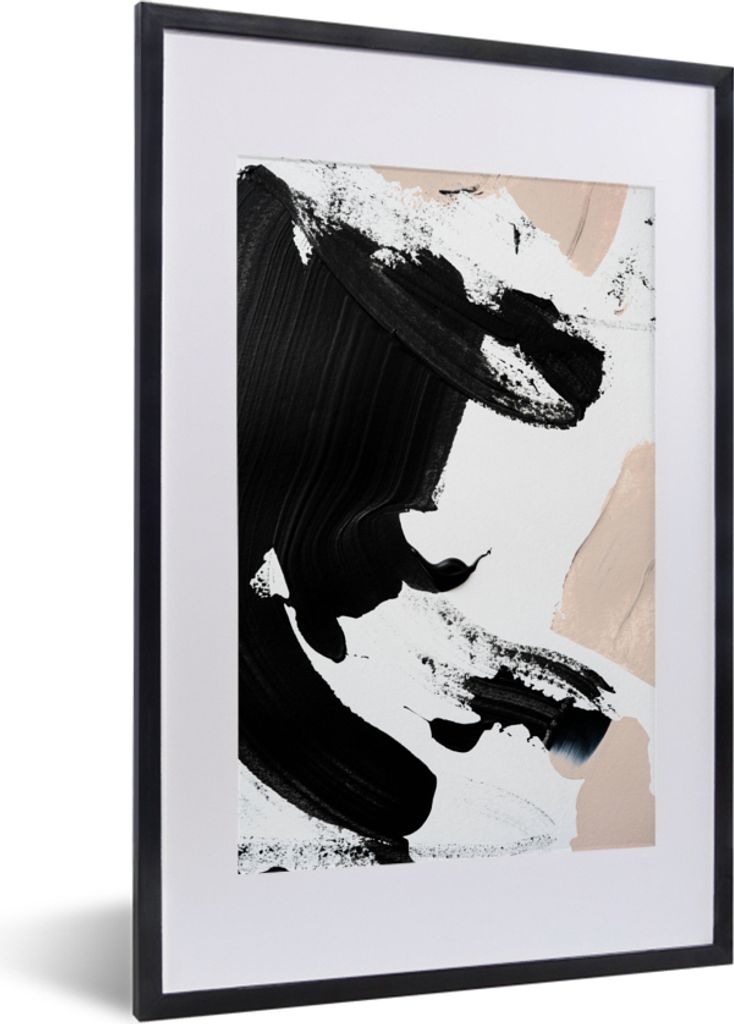 MuchoWow Gerahmtes Poster Farbe - Design - Abstrakt 40x60 cm - Poster mit Schwarzem Bilderrahmen Wandposter Rahmen Foto Bilder - Poster in Rahmen