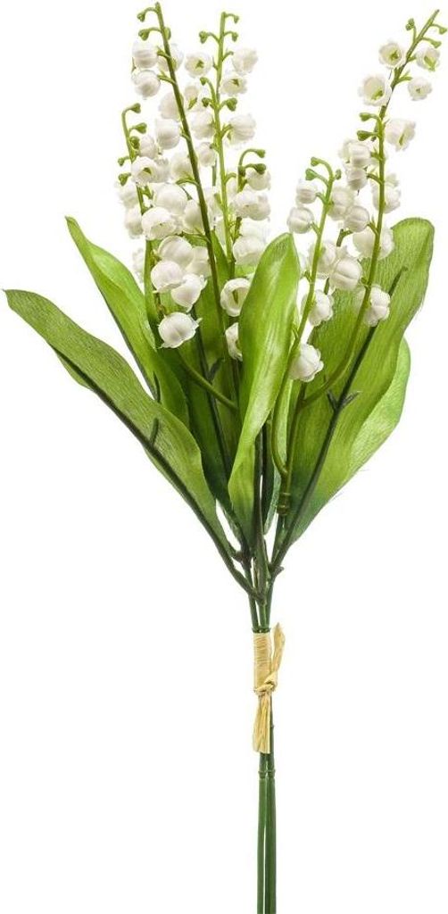 artplants.de Deko Maiglöckchen Bund LEGOL, weiß, 35cm - Kunststrauß