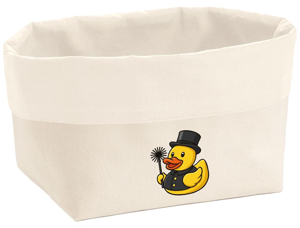Huuraa Organizer Quietscheente Schornsteinfeger Gummiente Kaminfeger 8 Liter Large Canvas Baumwolle Utensilo Geschenkidee