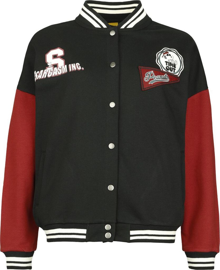 Peanuts Collegejacke Damen Good Grief schwarz/rot XXL Produktbild 
