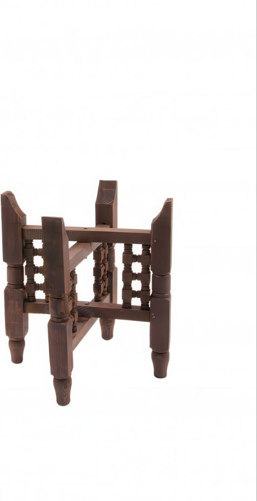 Orient Holzgestell für 40cm Tabletts | handgefertigtes Untergestell aus massivem Zedernholz | orientalischer Tablettständer mit Moucharabia Muste...