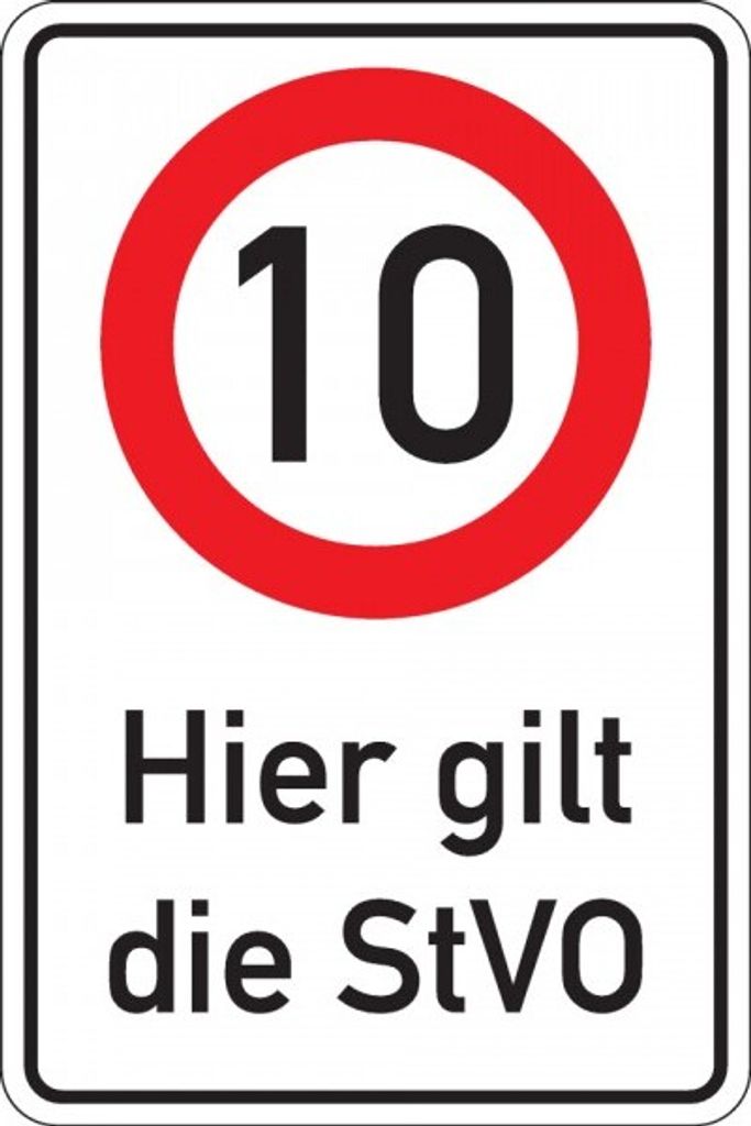 Schild I Kombischild 10km/h - Hier gilt die StVO, Aluminium RA0, reflektieren...