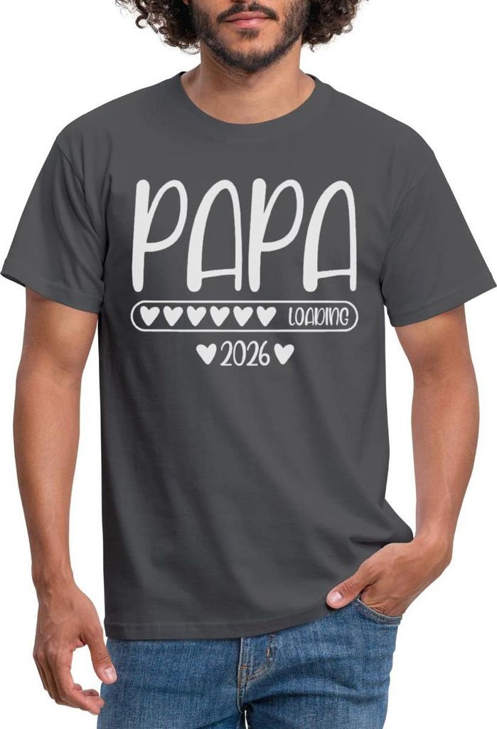 Spreadshirt Papa 2026 loading Männer T-Shirt, XL, Anthrazit