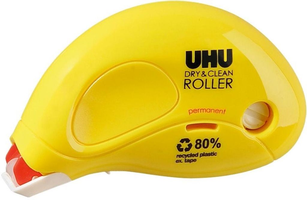 UHU Dry & Clean Roller, Gelb, 8,5 m, 6,5 mm, CE, Produktbild 