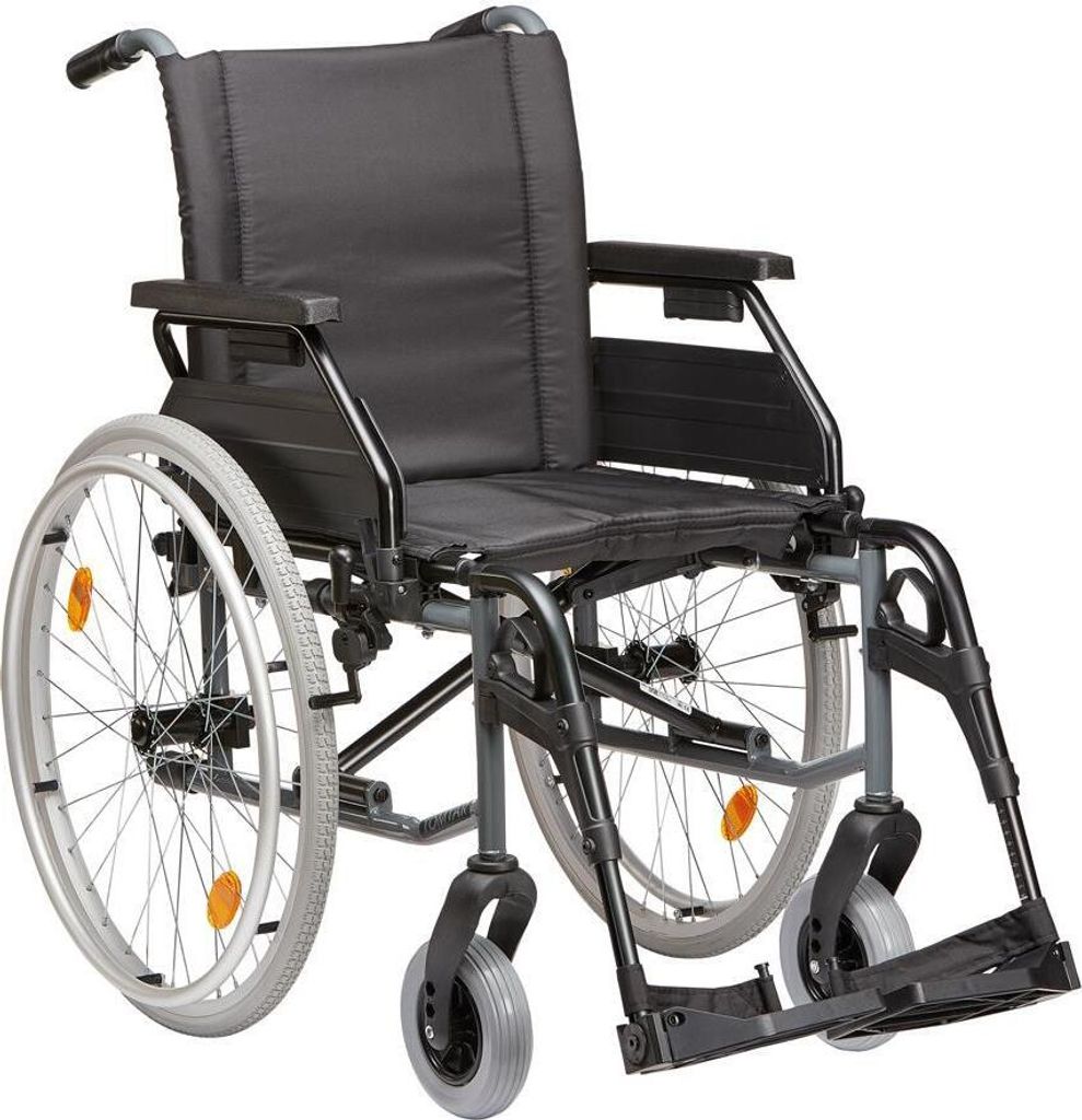 Standardrollstuhl Tomtar MR-S mit Trommelbremse, Kombiarmlehne, Polyurethanmangan grey metallic>>>>SB 39 cm