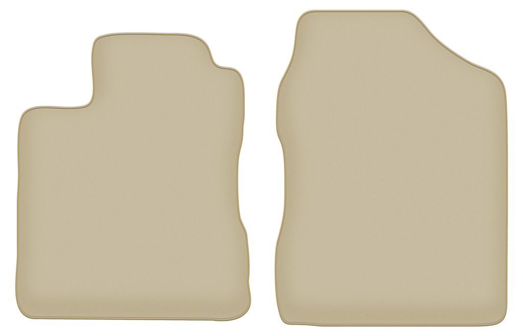 Velours-Fußmatten Vorne PREMIUM beige passend für Daihatsu Cuore VI (2003-2007, Schrägheck) – mit Befestigungen – passgenau