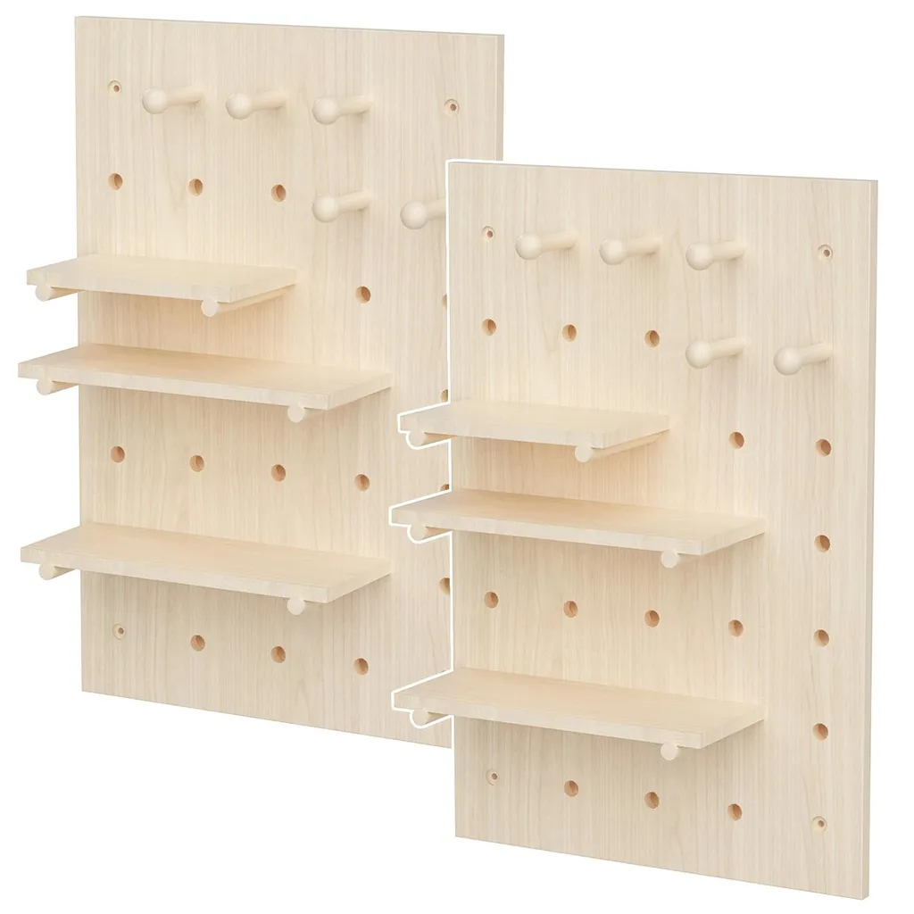 Pannello Forato Maclean MC-130 WD Legno 40x60cm | Soluzione Ufficio 20kg