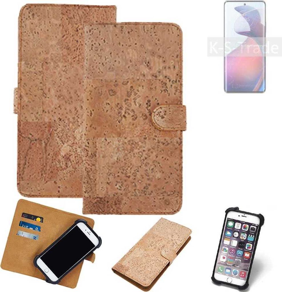 K-S-Trade Hülle kompatibel mit Motorola S30 Pro Kork Handyhülle Cover Schutzhülle TPU Case Bumper in Hellbraun, (1x)
