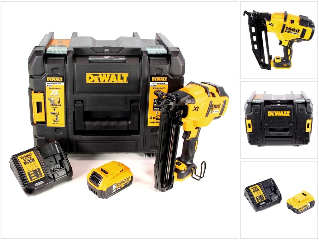 DeWalt DCN 660 P1 Akku Nagler 18V 32-63mm Brushless + 1x Akku 5,0Ah + Ladegerät + Koffer