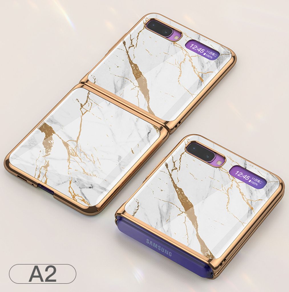 Für Samsung Galaxy Z Flip Faltbare Handy Shell galvanisch lackiert Falten Telefon Fall A2