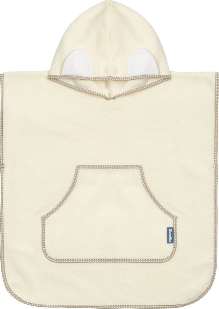 SENSILLO Baby-Handtuch mit Kapuze 55x60cm, Baby-Bademantel 100% Baumwolle, Ecru