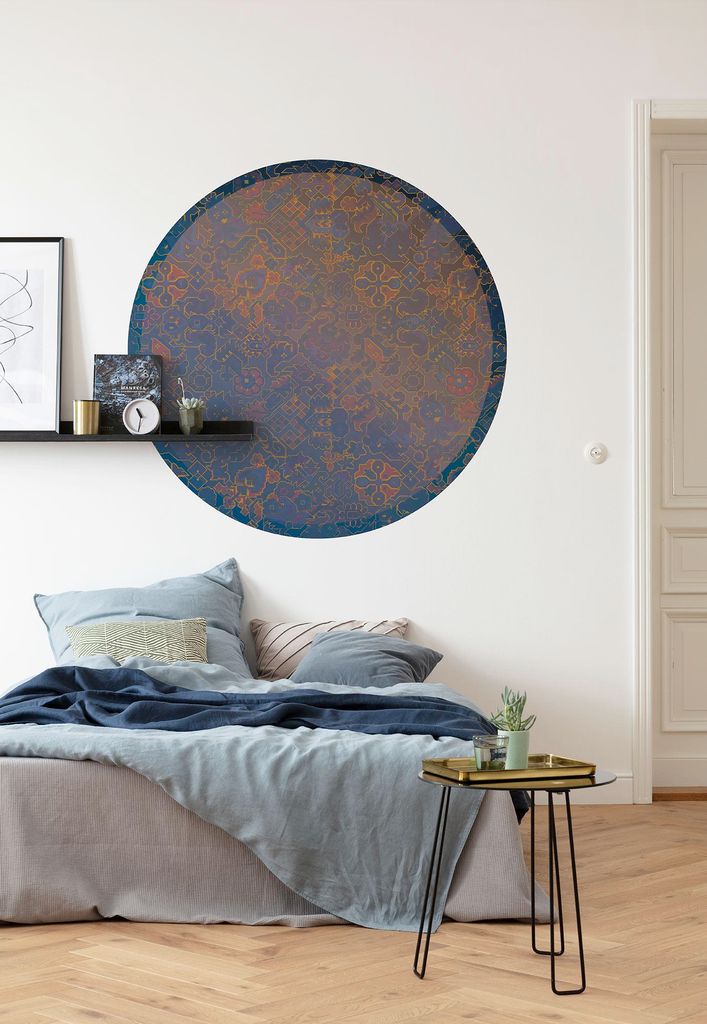 Komar Vlies Fototapete rund und selbstklebend "Ornament" - Größe: 125 x 125 cm (Breite x Höhe) - 1 Stück