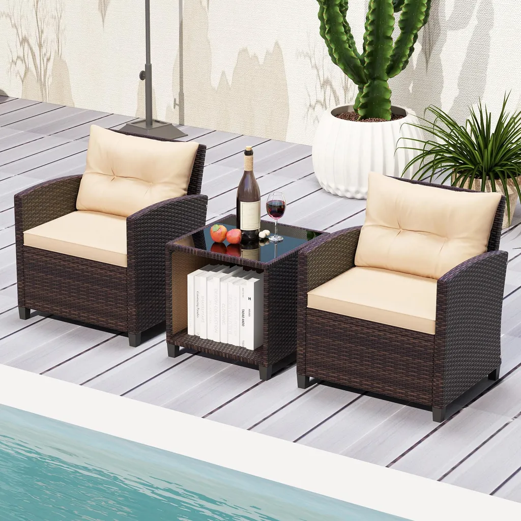 Ensemble de Jardin Compact en Rotin pour Optimiser les Petits Espaces - 8