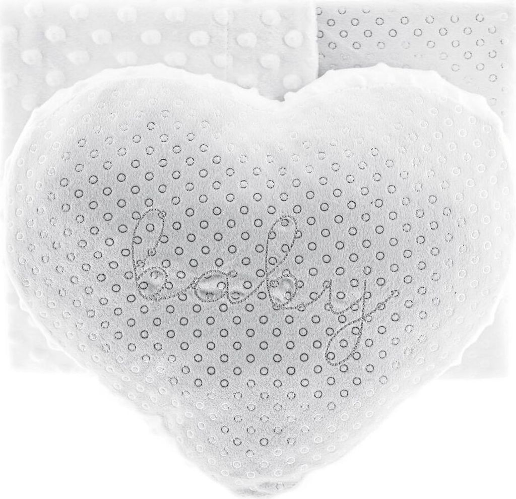 Almina Babydecken-Set mit Herzkissen Zweilagige Babydecke aus Polyester Kreismuster 100x80 cm Grau