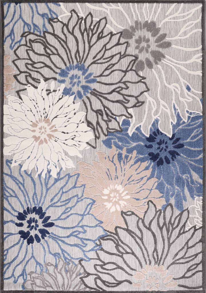 Teppich FLORAL 9033 GRAY 240x330 RECHTECK