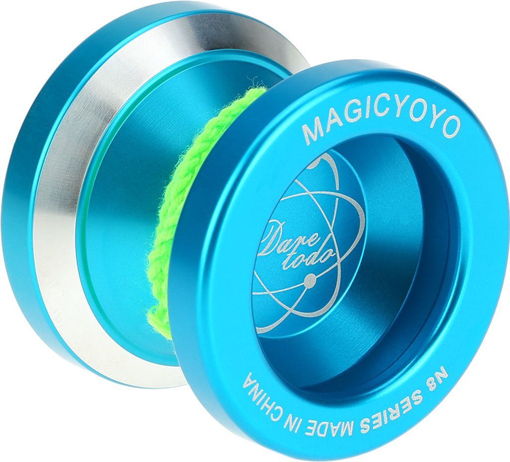 Professionelle Magic Yoyo N8 Aluminiumlegierung Metall Yoyo 8 Ball KK Lager mit Spinning String fuer Kinder Jojos Blau
