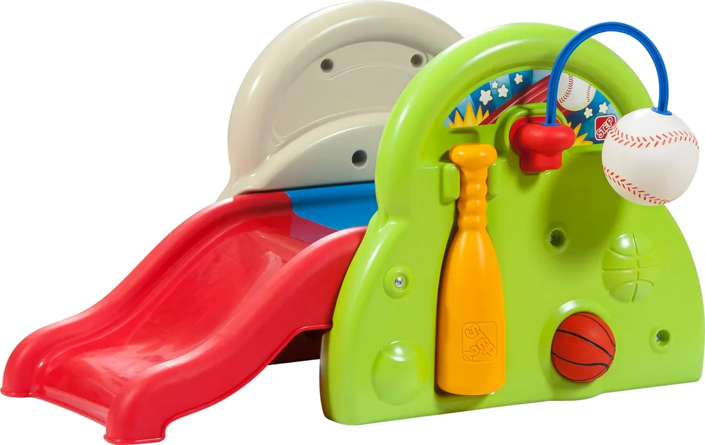 Aire de Jeux en Plastique Robuste avec Toboggan et Panier Step2 S-T