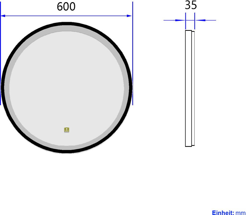 EMKE LED Badspiegel Rund 60 cm Durchmesser LED Spiegel Produktbild 9