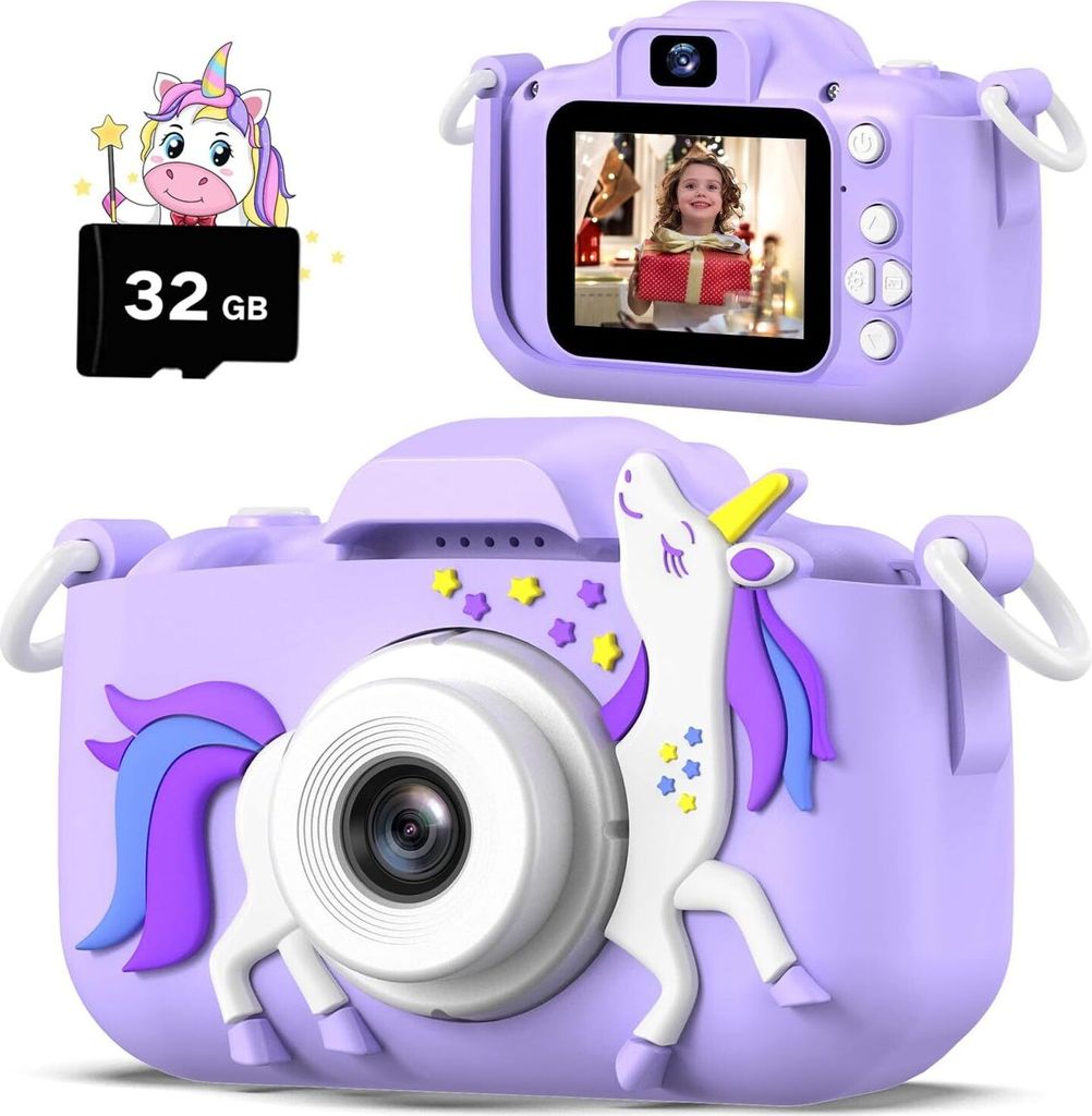 Geschenke für Mädchen Jungen Alter 3-12, 1080P HD Selfie Digital Kamera, Niedliche kleine Spielzeug für 3 4 5 6 7 8 Jahre