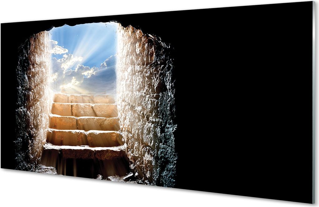 Glasbilder 120x60 Wandkunst Treppen Sonne