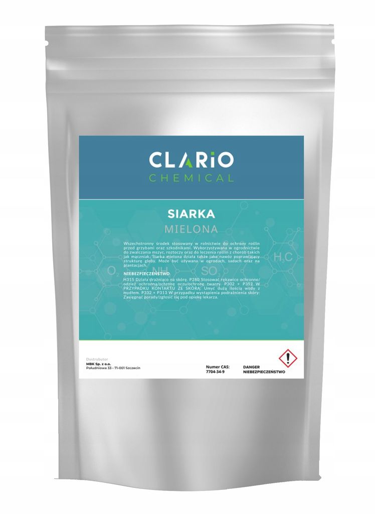 Clario Chemical čistá mletá síra v prášku Super kvalita 1kg Obrázek produktu 