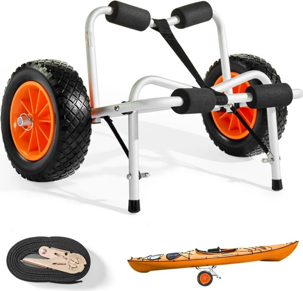 Chariot kayak pliable increvable pour transporter vos équipements lourds