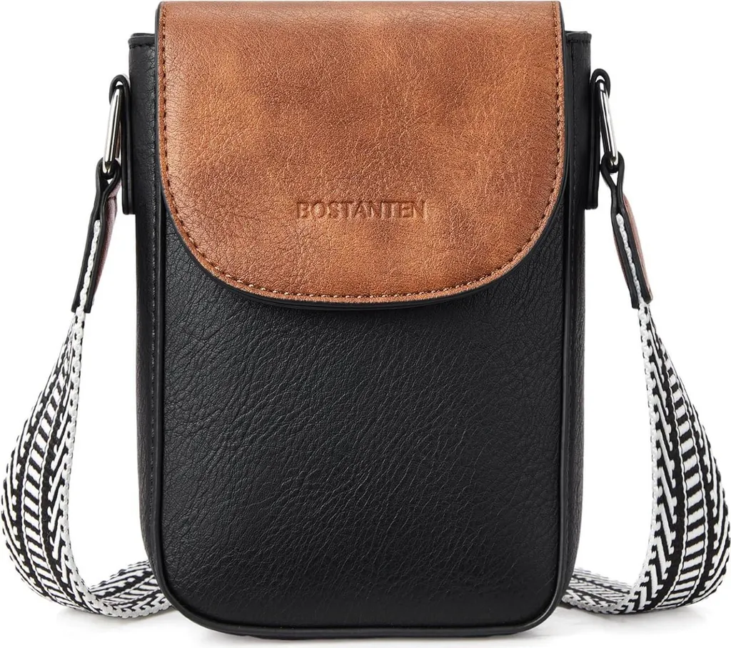 Sac bandoulière femme cuir avec porte-monnaie intégré pour smartphone