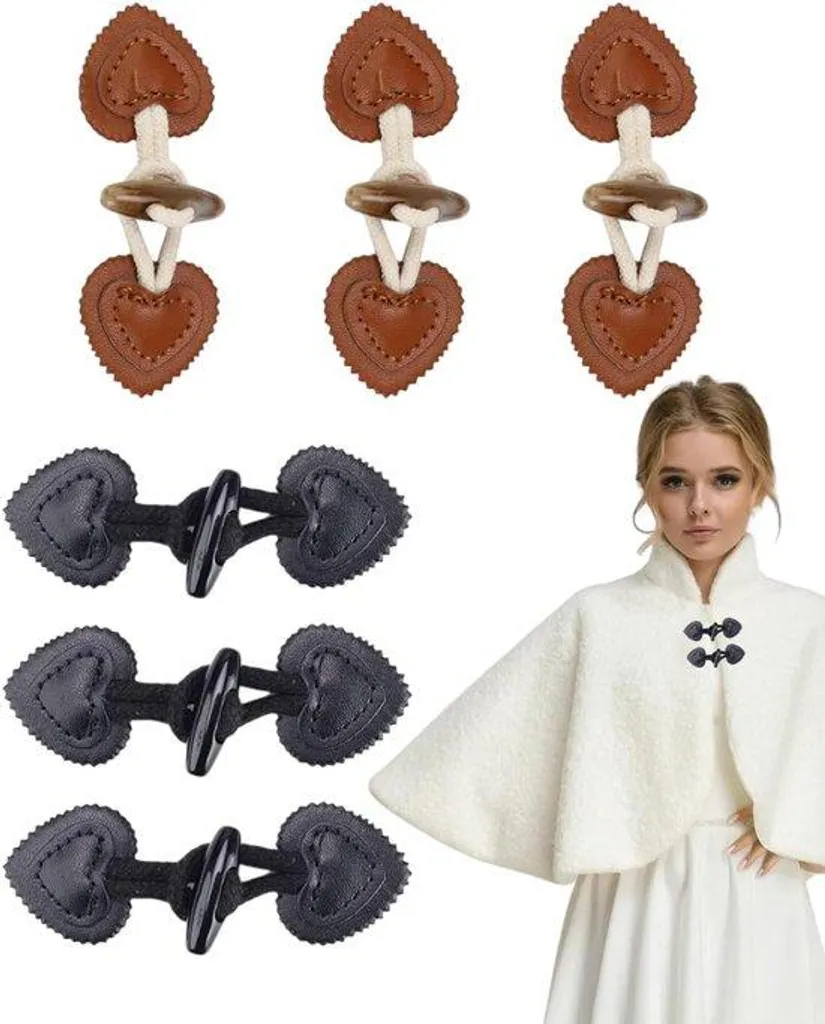 Lot de 6 boutons-pression en similicuir pour vestes et accessoires DIY