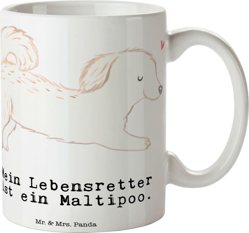 Mr. & Mrs. Panda Tasse Maltipoo Lebensretter - Weiß - Produktbild 