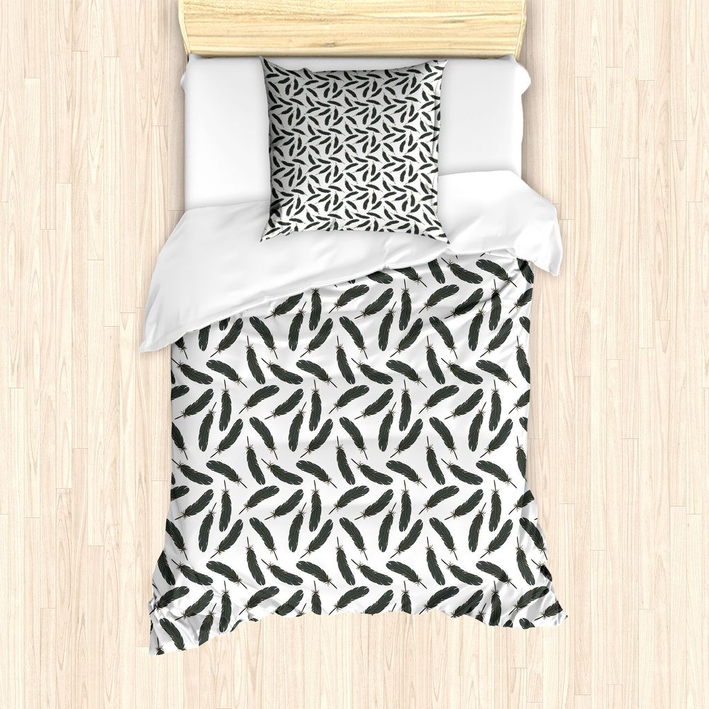 ABAKUHAUS Feder Bettbezug Set für Einzelbetten, Empfindliche Repetitive Plumage, Milbensicher Allergiker geeignet mit Kissenbezug, 135 cm x 200 cm...