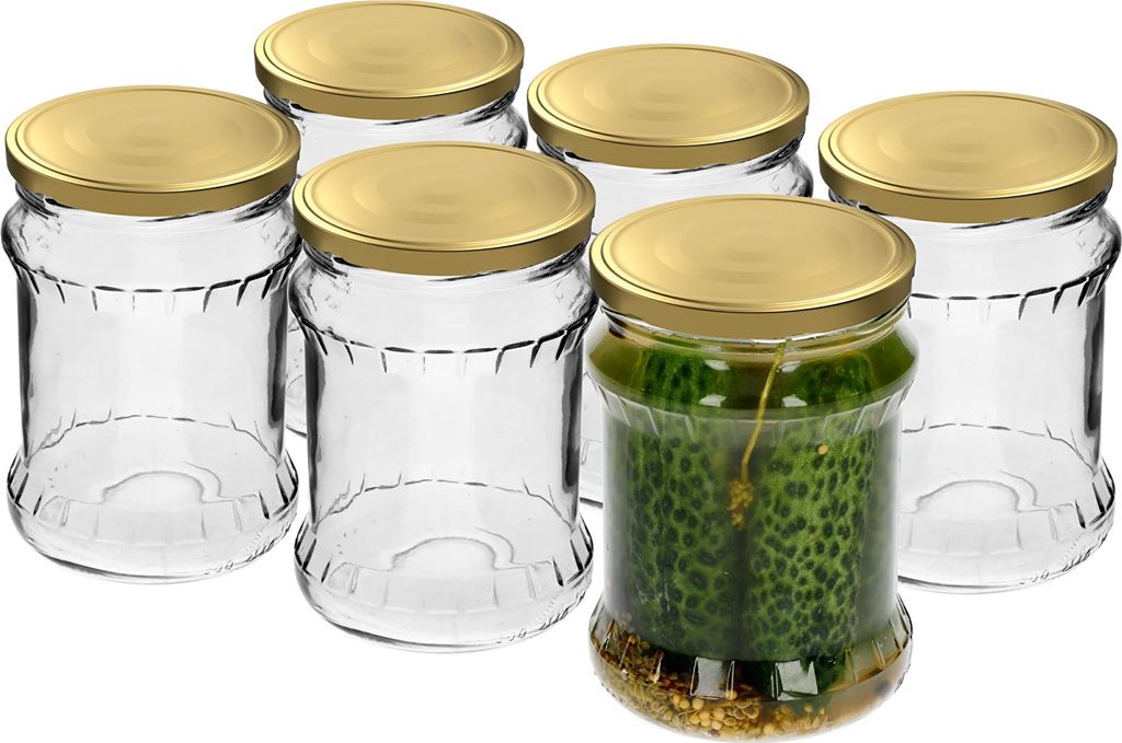 6 x 500ml Vorratsglas Einmachglas mit Deckel Produktbild 