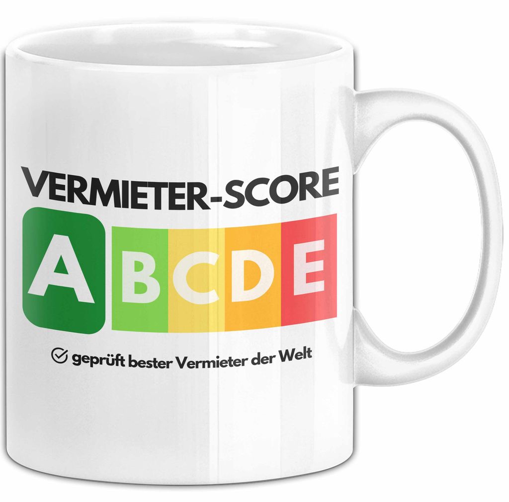 Vermieter-Score Tasse Geschenk Bester Vermieter Der Welt Abschied Witz Abschiedsgeschenk (Weiß)