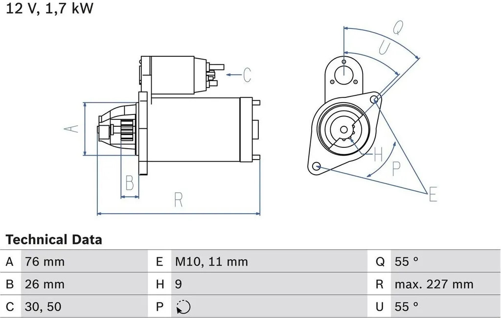 Démarreur pour Moteur Diesel Bosch - Réf 0 986 023 940 Fiable