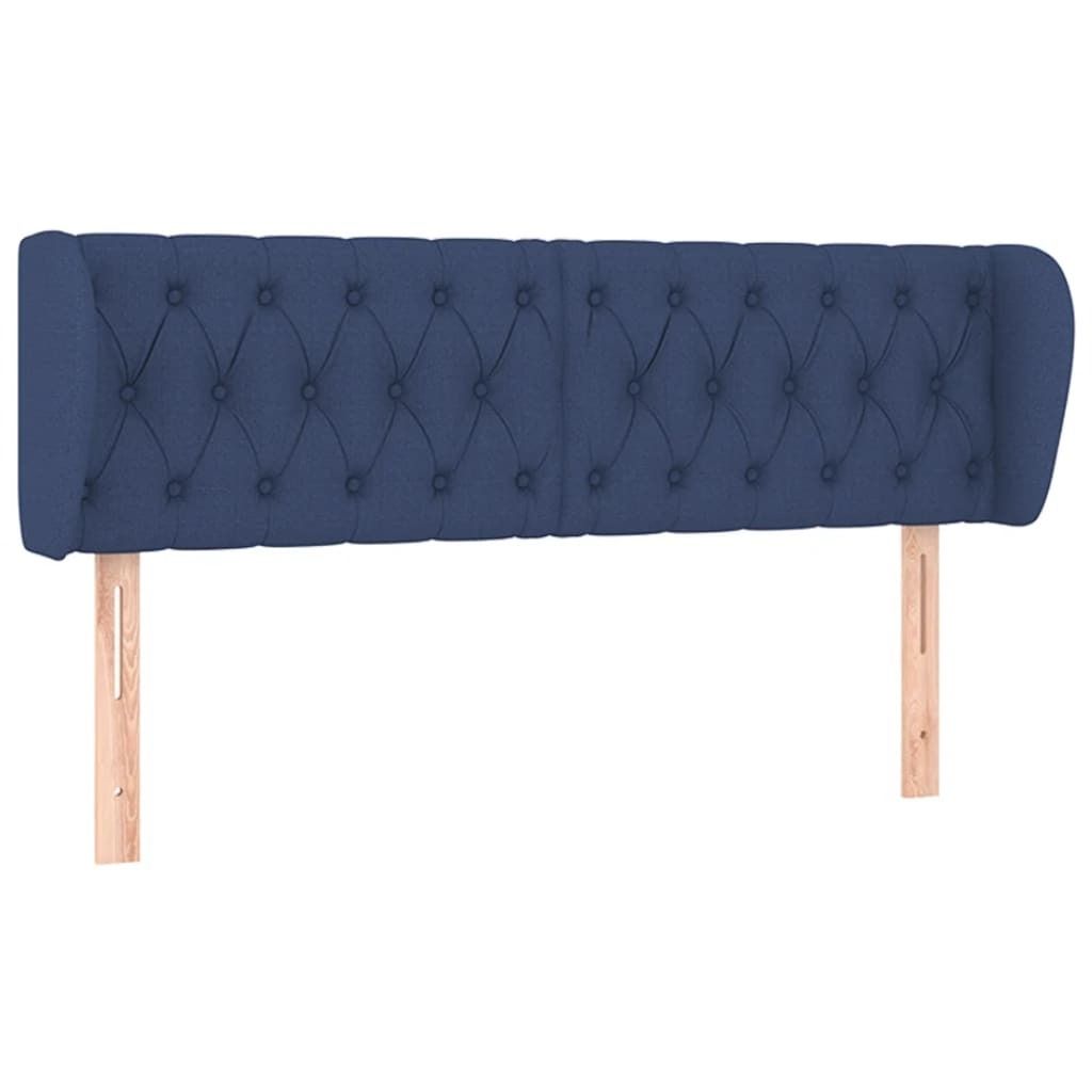 vidaXL Kopfteil mit Ohren Blau 163x23x78/88 cm Stoff