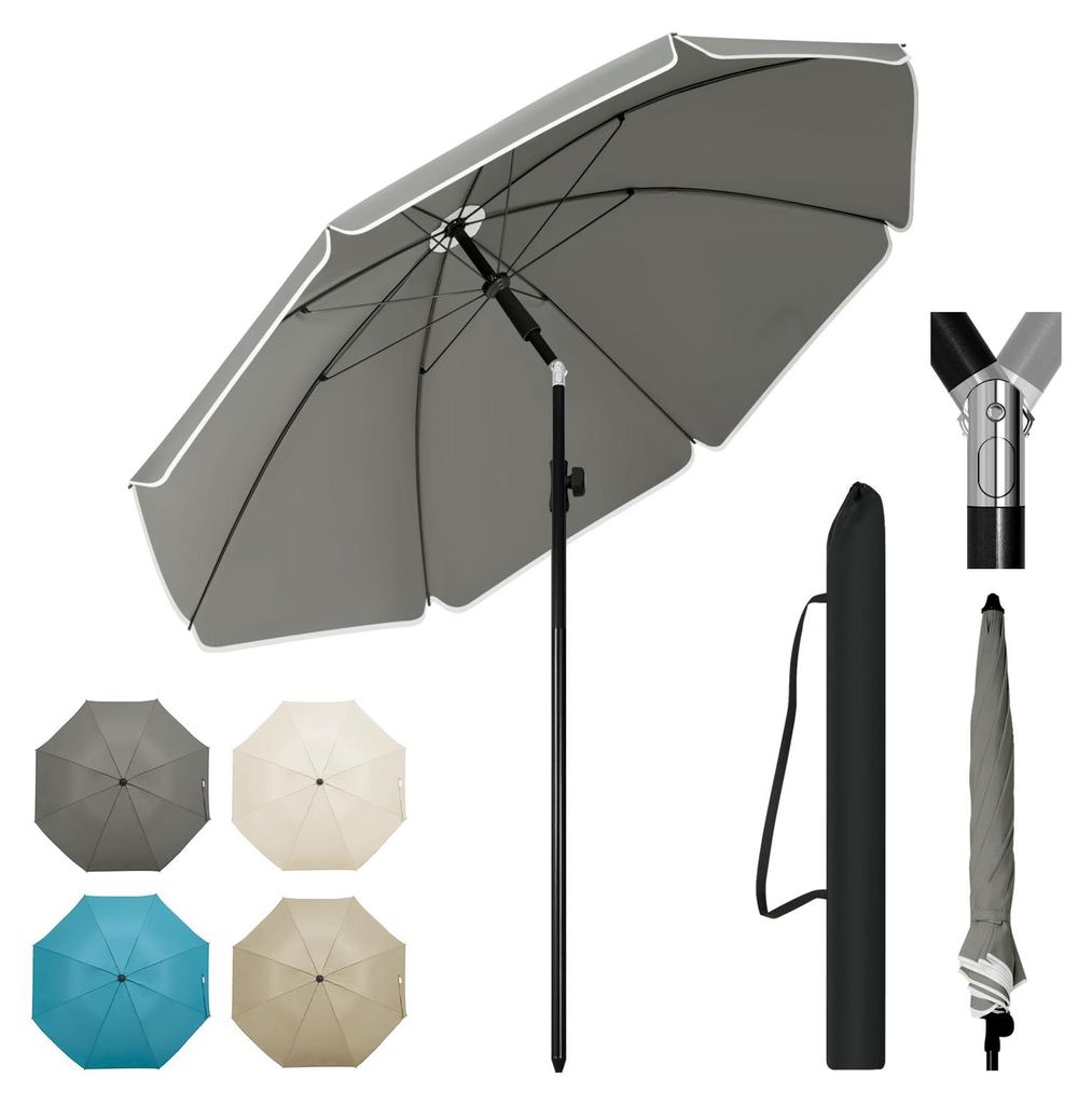 Parasol Ø 155 cm, parasol de balcon et de plage, résistant Image du produit 