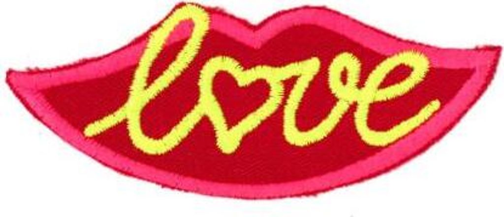 Aufnäher Patches Rote Lippen Love Gr. ca. 9,3 x 4 cm 00598