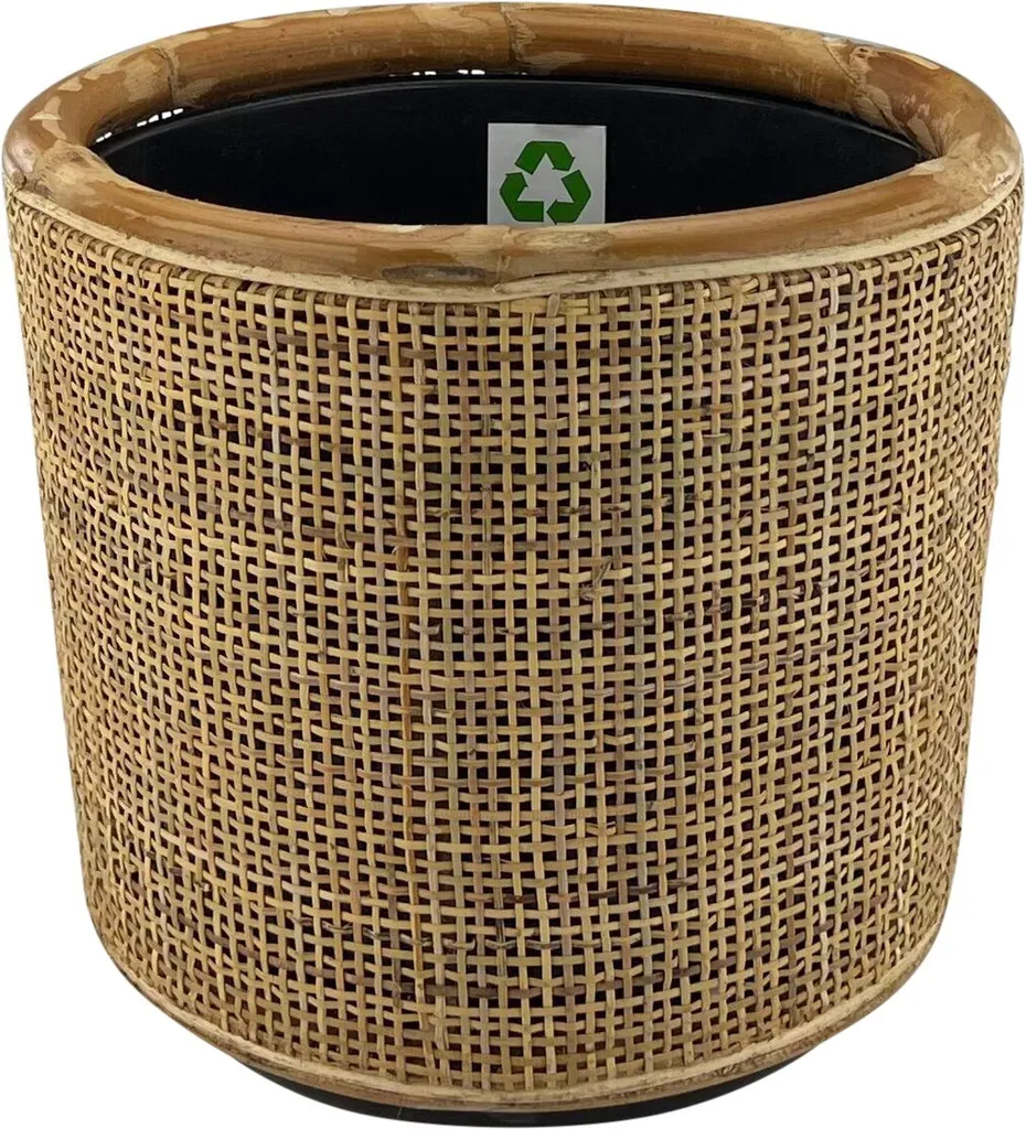 Cache-pot rotin durable avec intérieur étanche ø 31 cm - Style Blonde