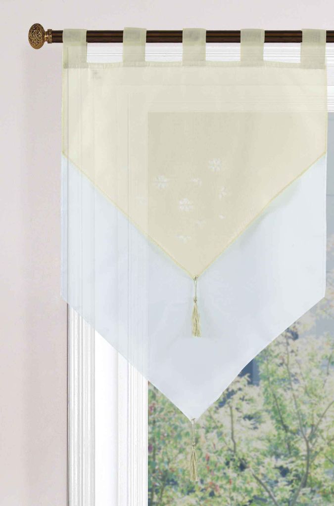 Scheibengardine HxB 90x60 cm Creme »GERA« Zweilagig Voile Produktbild 