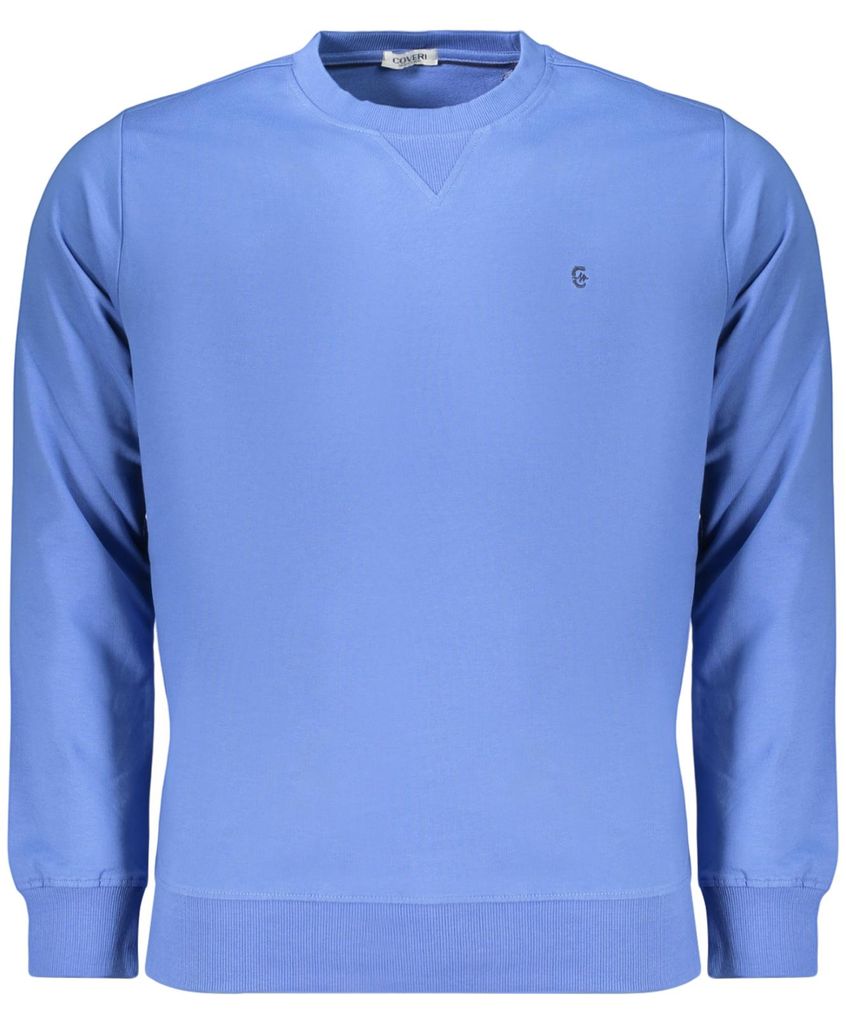 Herren-Sweatshirt Blau: Langarm, Rundhals, mit Stickerei-Logo