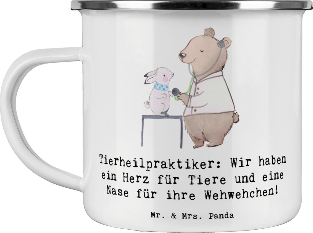 Mr. & Mrs. Panda Pott Tierheilpraktiker Herz - Weiß - Geschenk, Geschenke für Berufstätige, Berufsliebe, Kaffeepott, personalisierte, reisetasse...