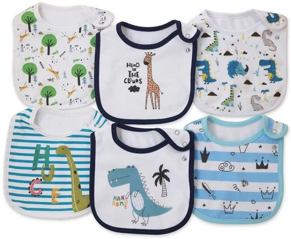 Bavoir bébé coton imperméable : fini les vêtements mouillés lot de 6