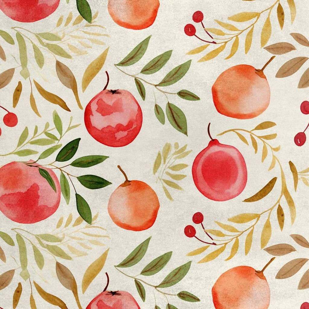 Royal Samt Stoff Polyester Zum Nähen - Motiv Obst - RDX2392
